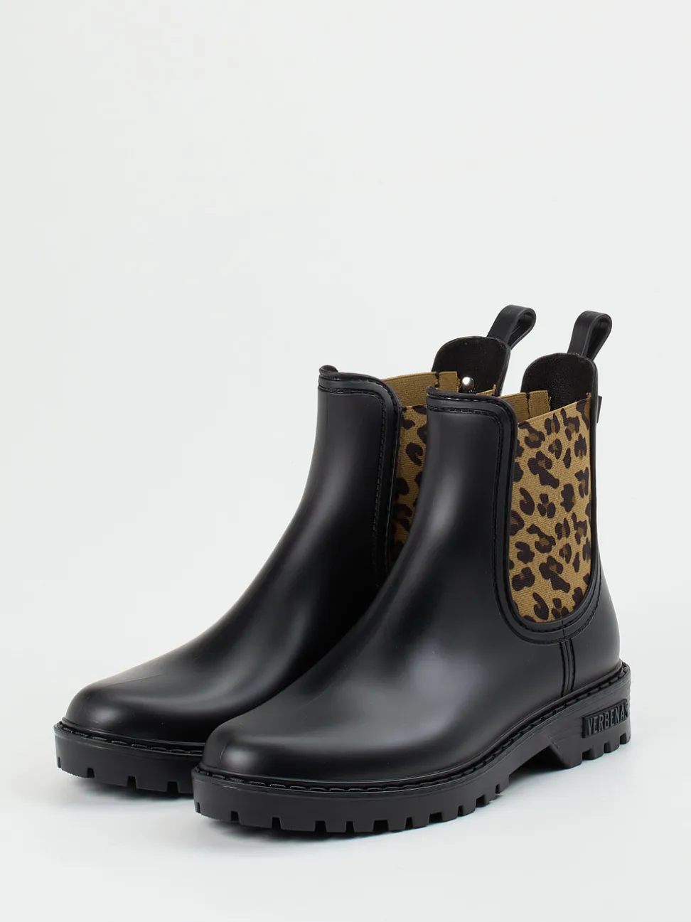 Verbenas – Chelsea Boots aus Gummi mit Leoprint