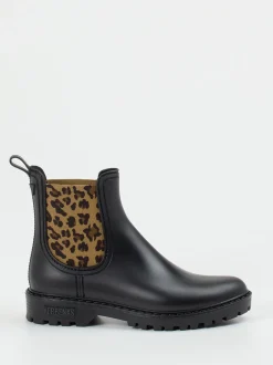 Verbenas – Chelsea Boots aus Gummi mit Leoprint
