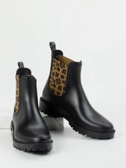 Verbenas – Chelsea Boots aus Gummi mit Leoprint