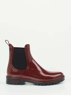Verbenas – Chelsea Boots aus glänzendem Synthetik Bordeauxrot