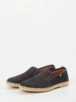Verbenas – Espadrilles aus Veloursleder dunkelgrau