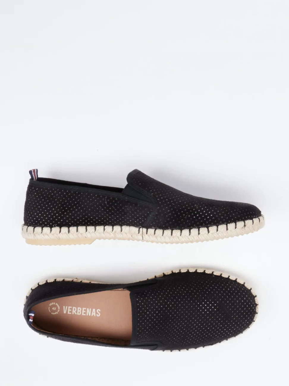 Verbenas – Espadrilles aus Leder mit Lochmuster schwarz