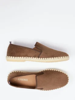 Verbenas – Espadrilles aus Veloursleder mittelbraun