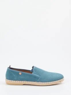 Verbenas – Espadrilles aus Veloursleder in Blau