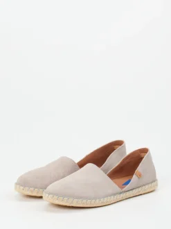 Verbenas – Espadrilles aus Veloursleder in Helltaupe