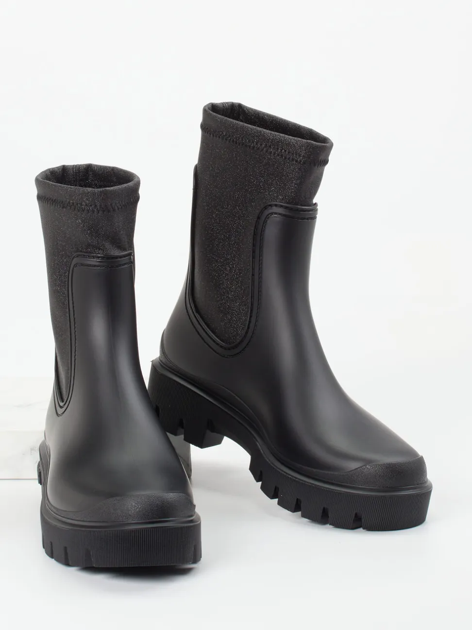 Verbenas – Gummistiefeletten aus Synthetik schwarz
