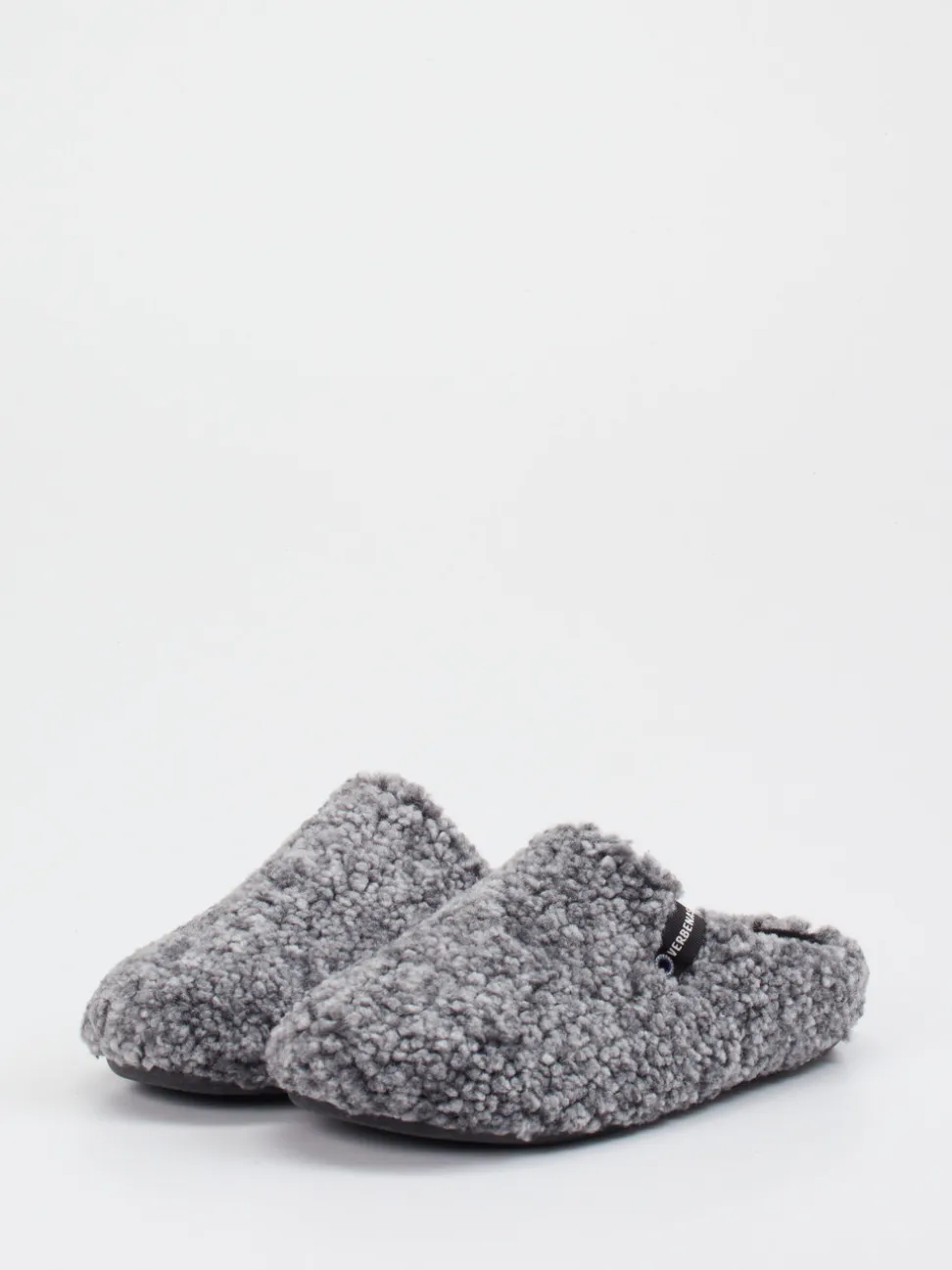 Verbenas – Hausschuh aus Teddyfleece grau