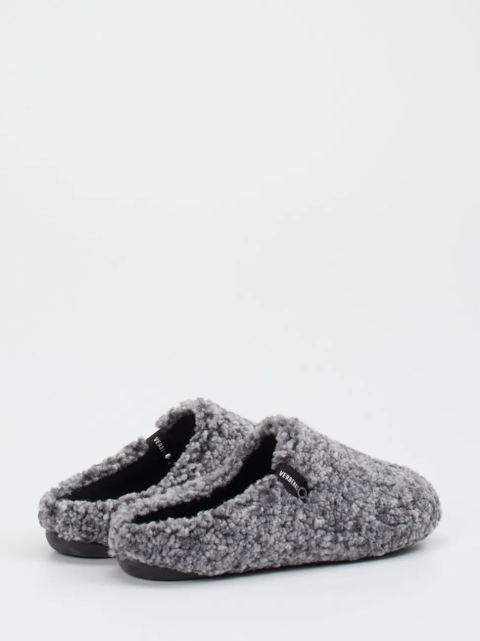 Verbenas – Hausschuh aus Teddyfleece grau
