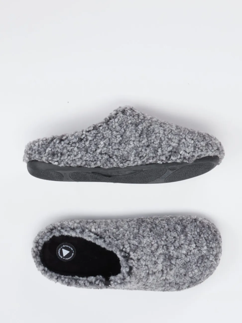 Verbenas – Hausschuh aus Teddyfleece grau