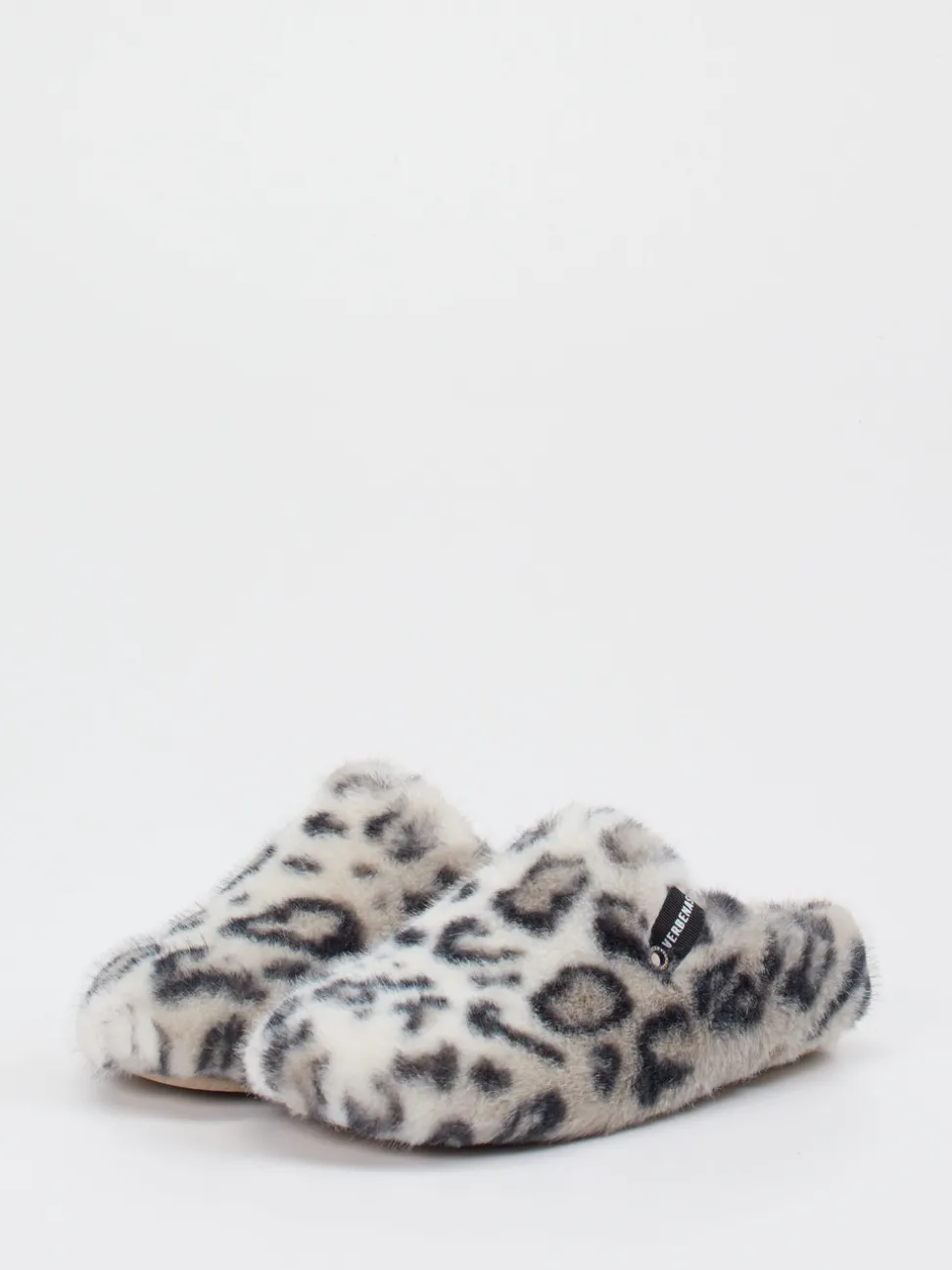 Verbenas – Pantoffeln aus Fell mit Leopardenmuster