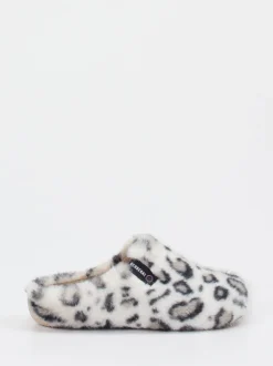 Verbenas – Pantoffeln aus Fell mit Leopardenmuster