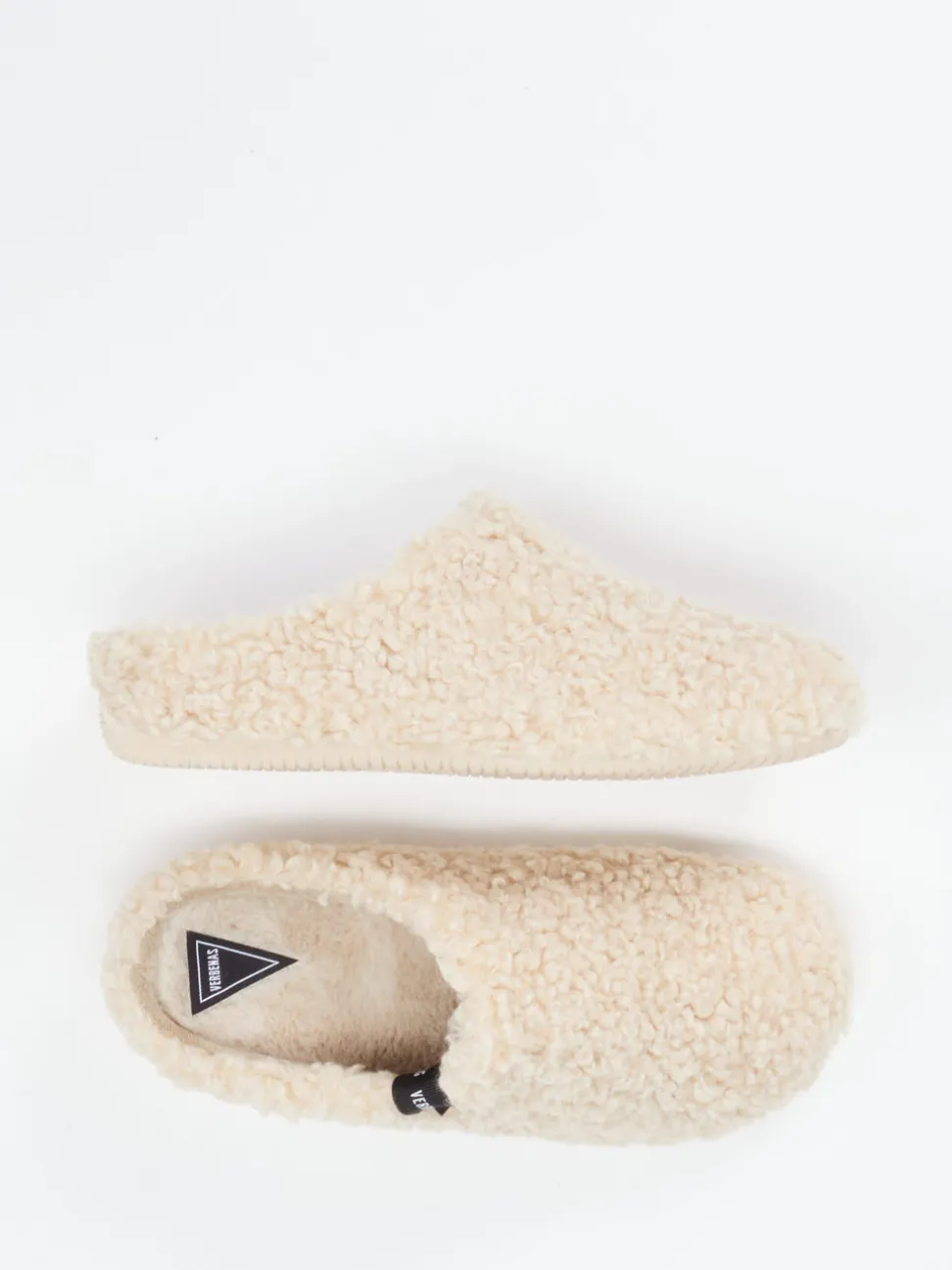 Verbenas – Pantoffeln aus Textilfell in Beige