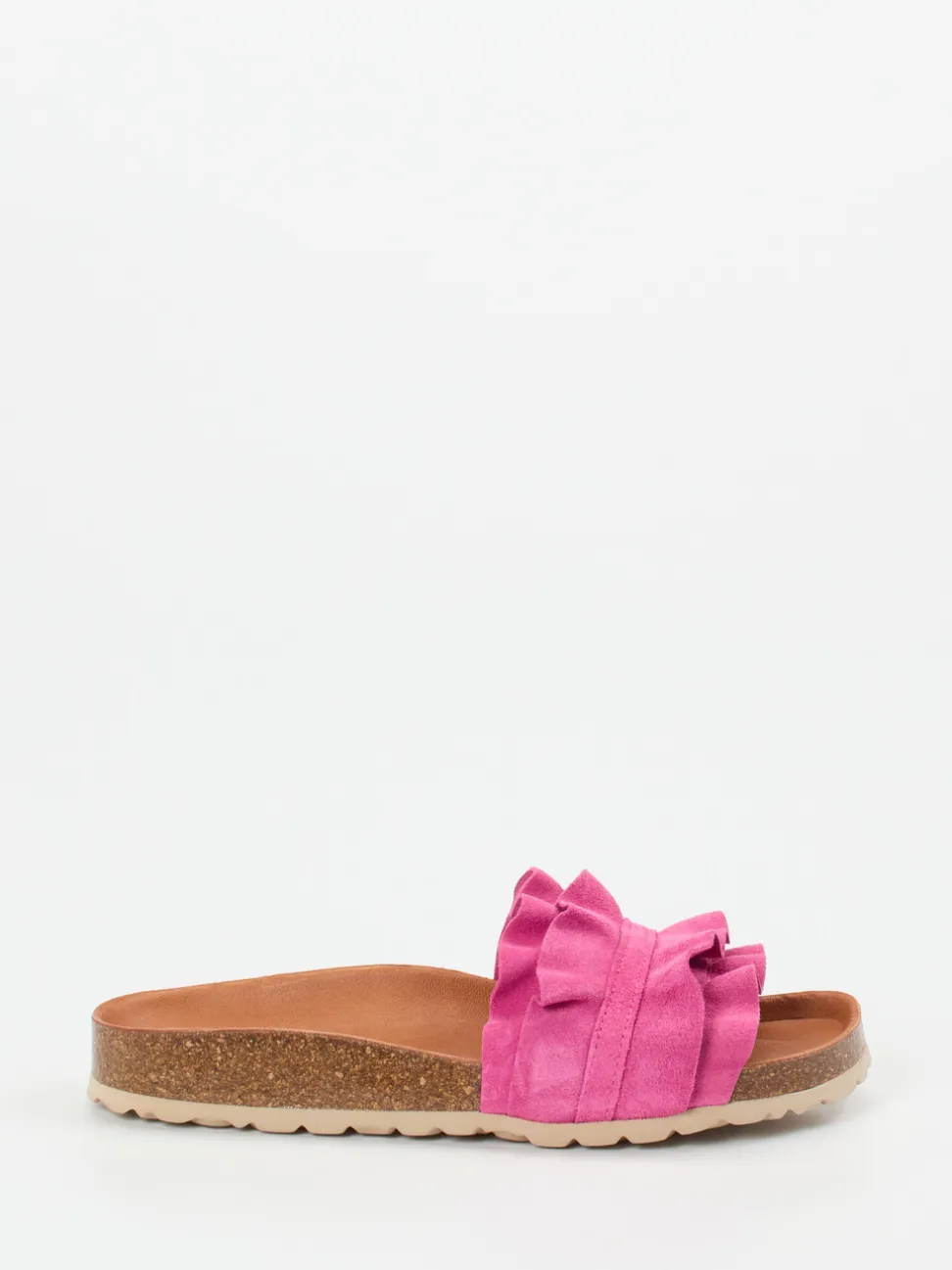 Verbenas – Pantolette aus Veloursleder Pink