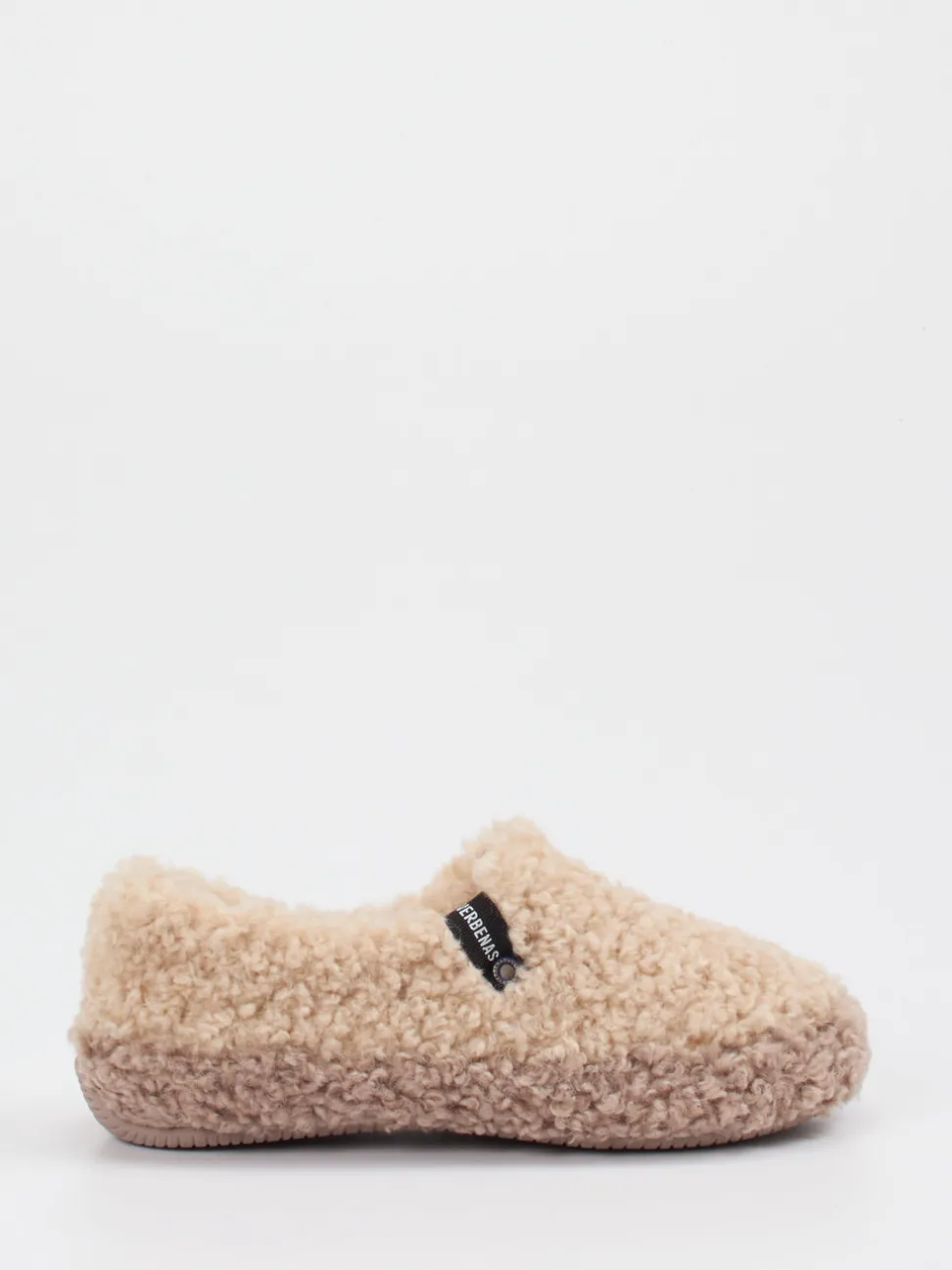 Verbenas – Slipper aus Textil mit Kunstfellstruktur beige