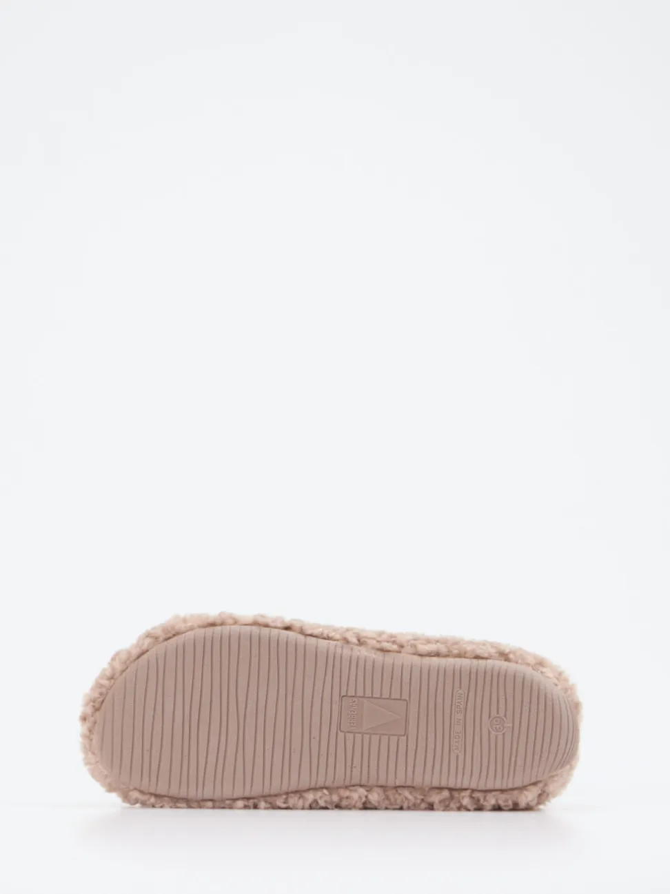 Verbenas – Slipper aus Textil mit Kunstfellstruktur beige