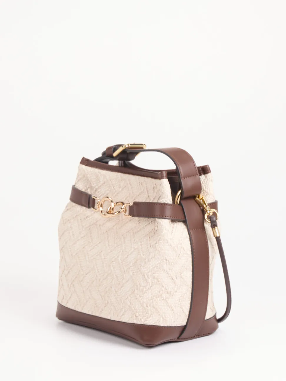 Viamailbag – Bucket Bag aus Textil und Leder beige
