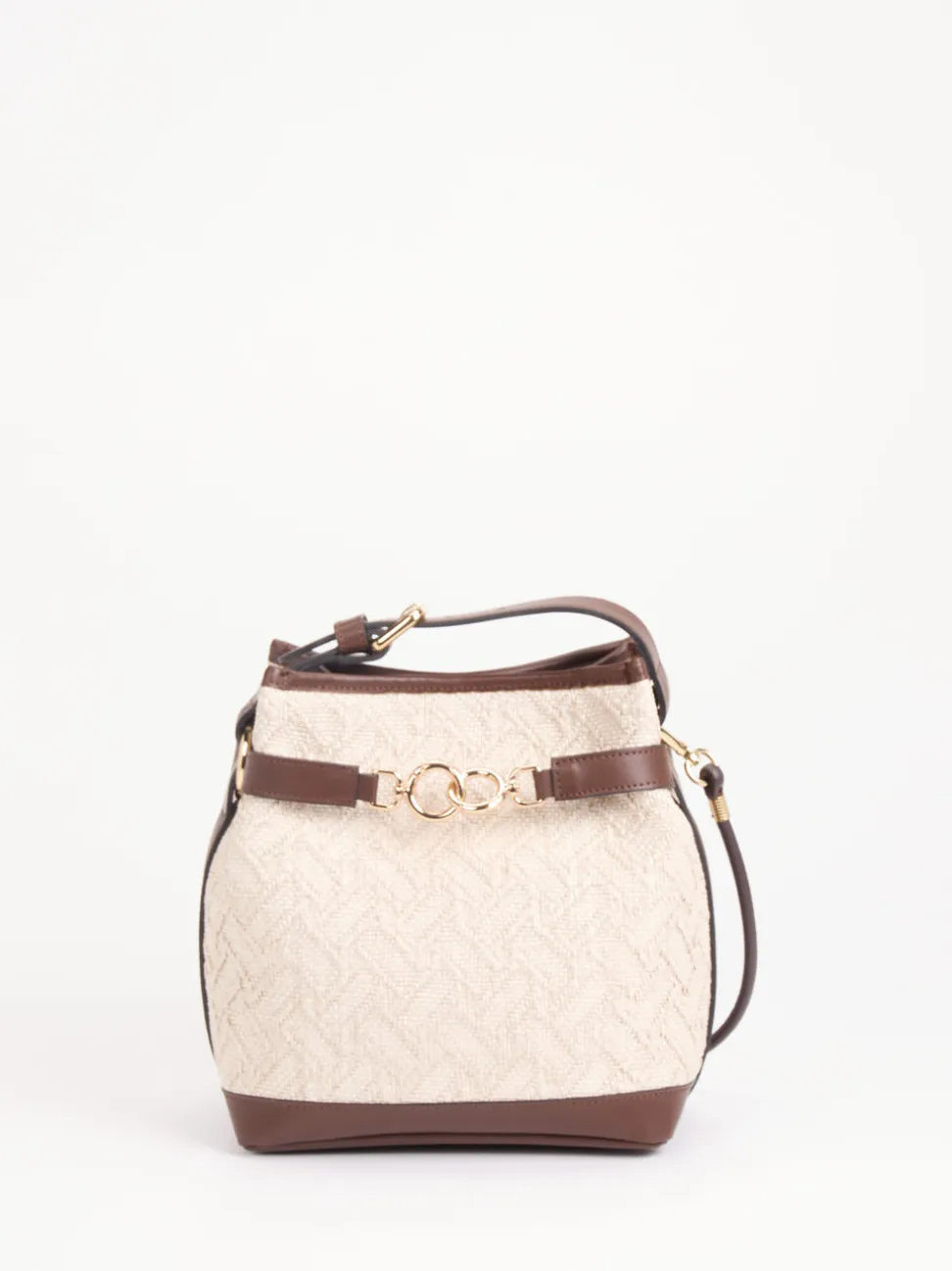 Viamailbag – Bucket Bag aus Textil und Leder beige