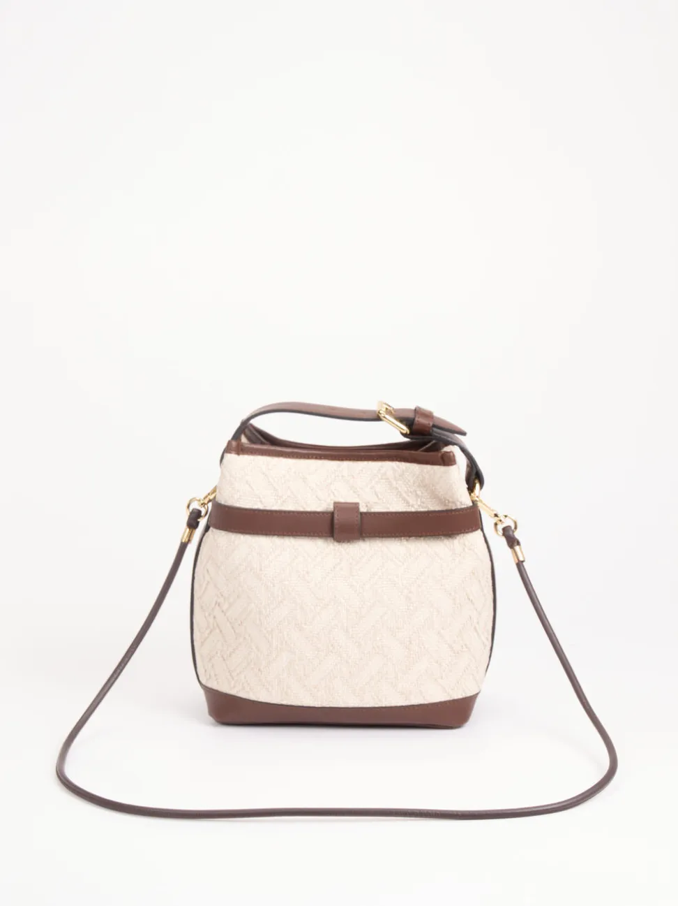 Viamailbag – Bucket Bag aus Textil und Leder beige