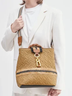Viamailbag – Bucket Bag aus Textil in Honigbraun