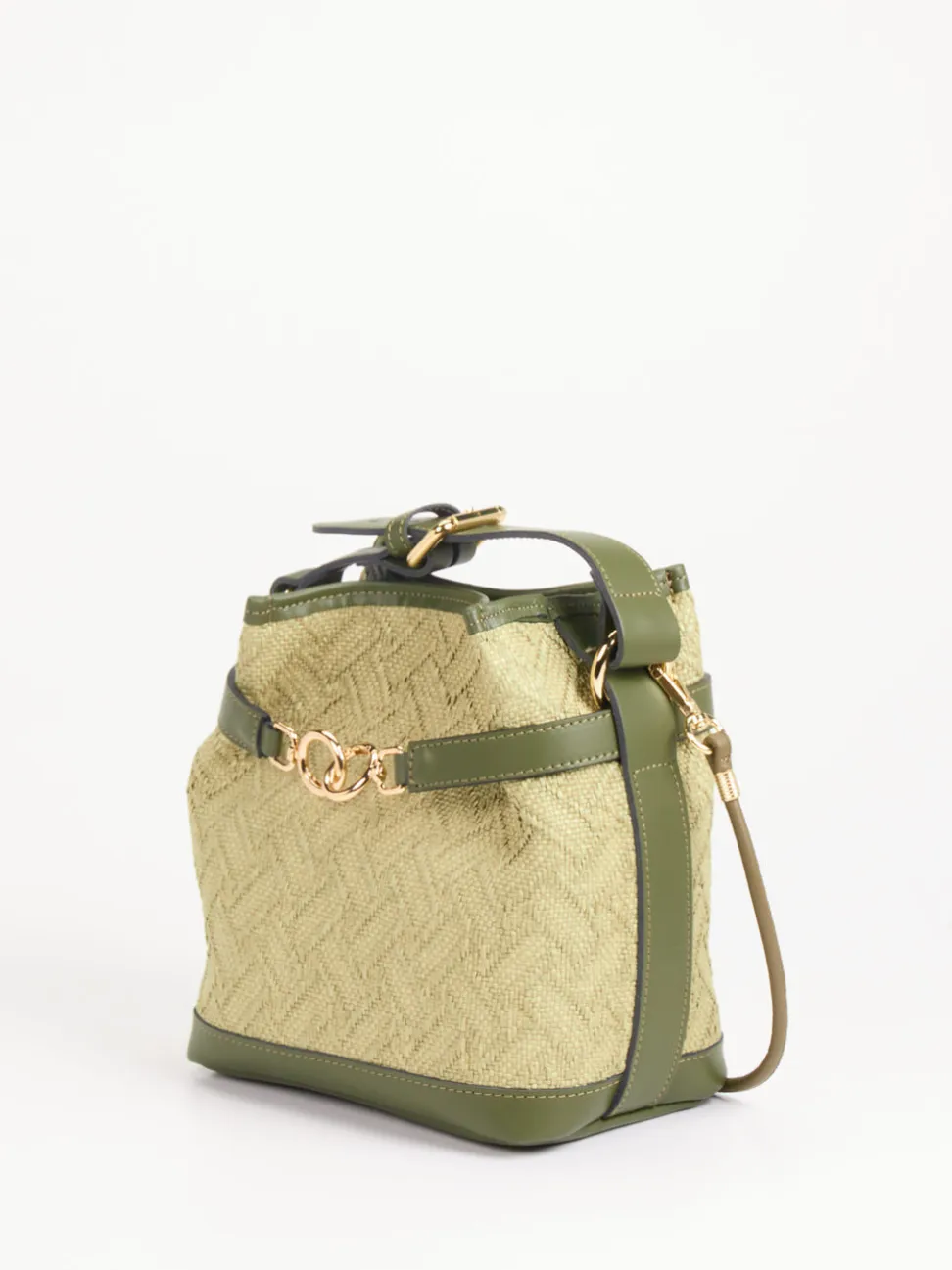 Viamailbag – Bucket Bag aus Textil und Leder grün