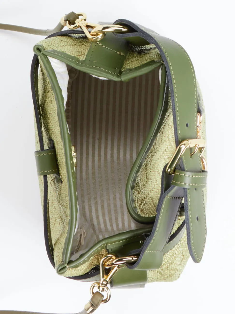 Viamailbag – Bucket Bag aus Textil und Leder grün