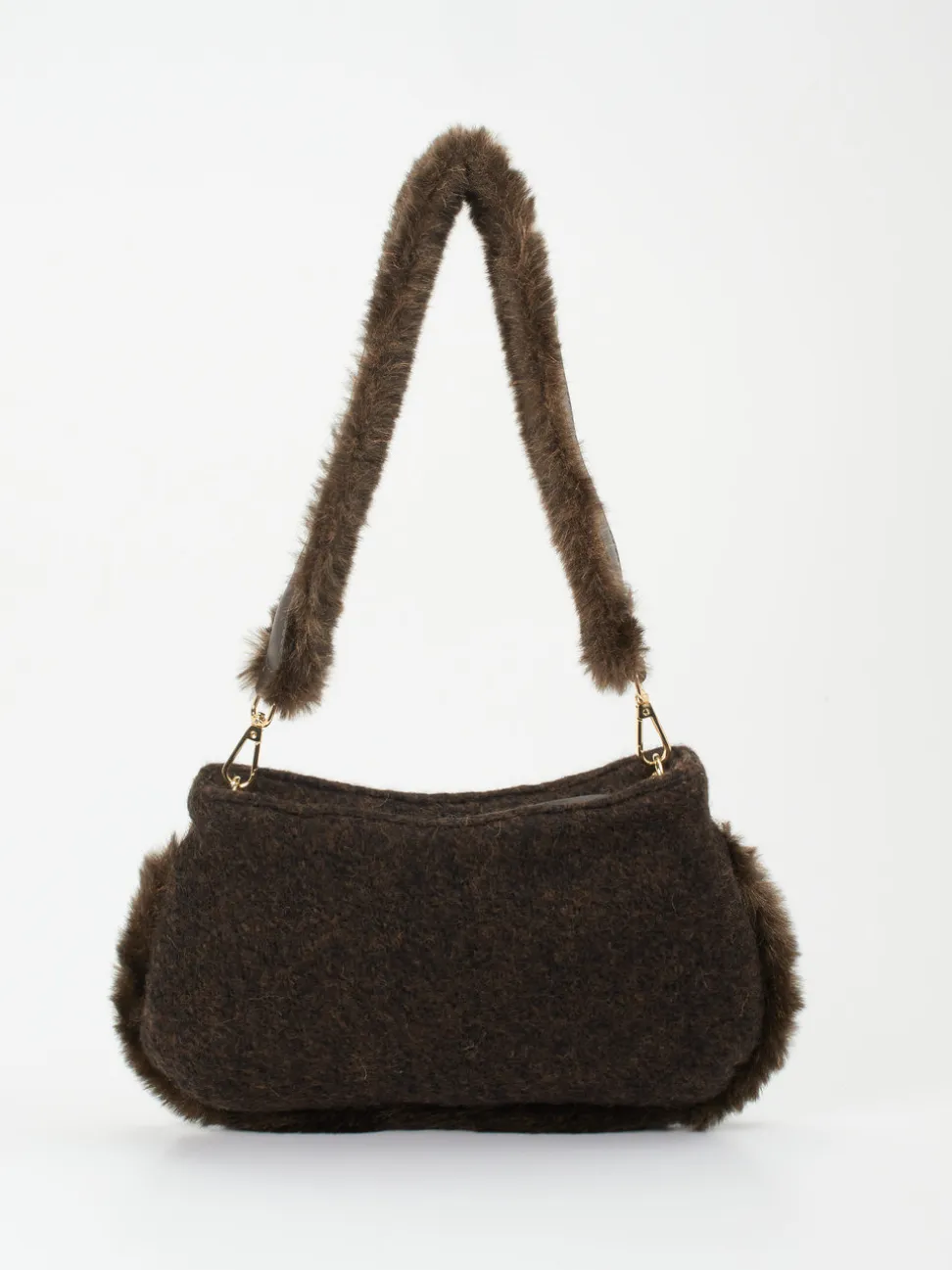 Viamailbag – Schultertasche aus Textil mit Kunstfell