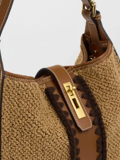 Viamailbag – Schultertasche aus Bouclé und Kunstleder