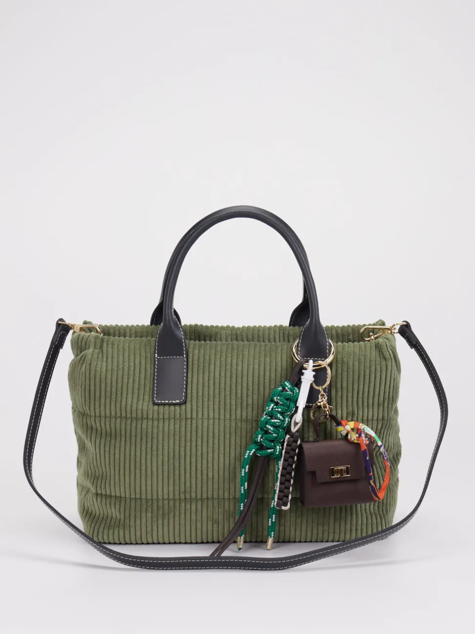 Viamailbag – Shopper Bag aus Cordstoff Olivgrün