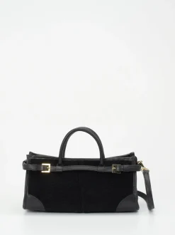 Viamailbag – Top Handle Bag aus Textil und Leder Schwarz