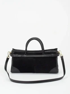 Viamailbag – Top Handle Bag aus Textil und Leder Schwarz