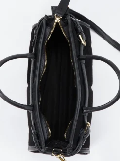 Viamailbag – Top Handle Bag aus Textil und Leder Schwarz