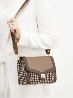 Viamailbag – Umhängetasche aus Textil und Leder braun