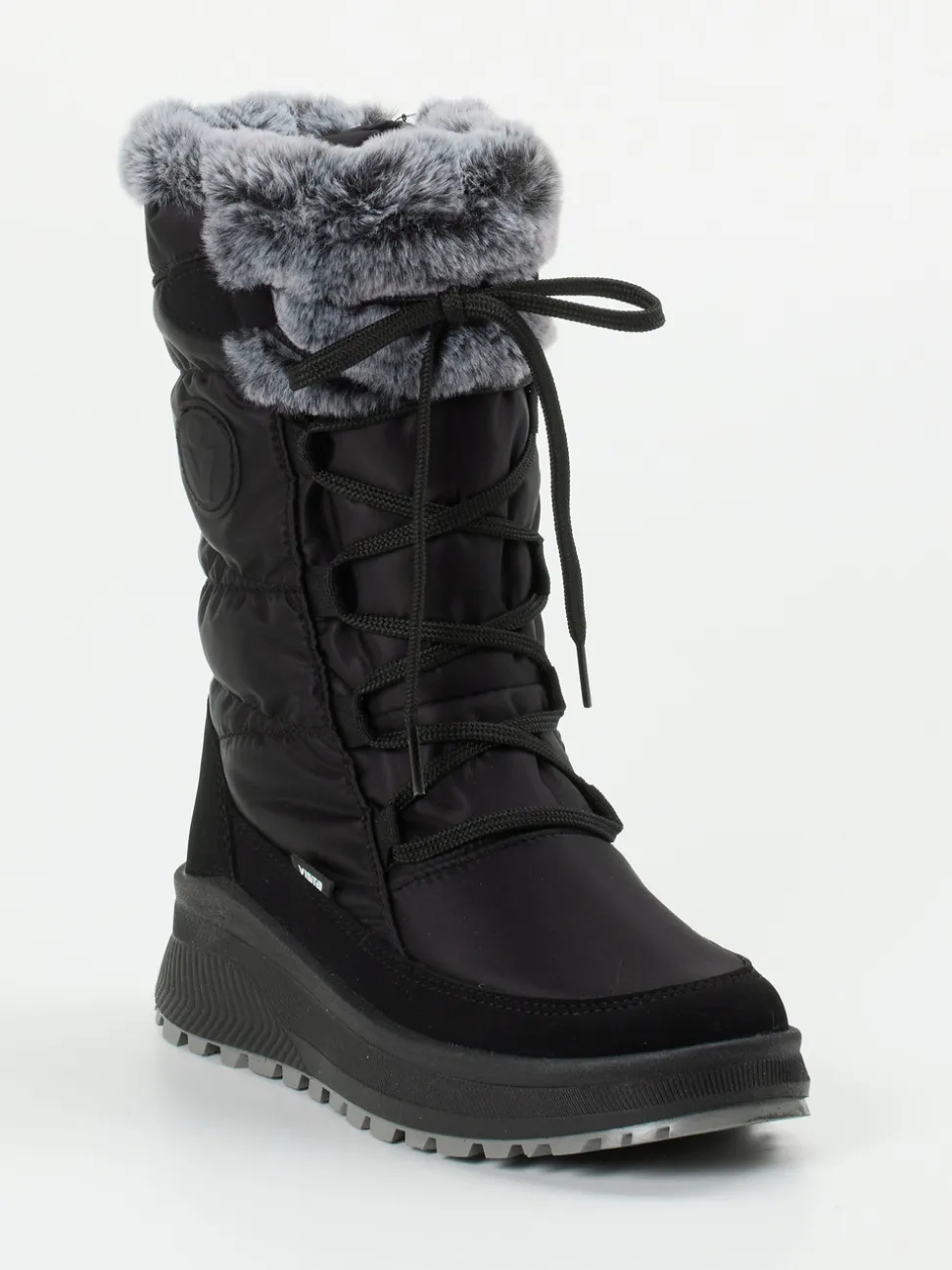 Vista – Winterstiefel aus Nylon und Veloursleder schwarz