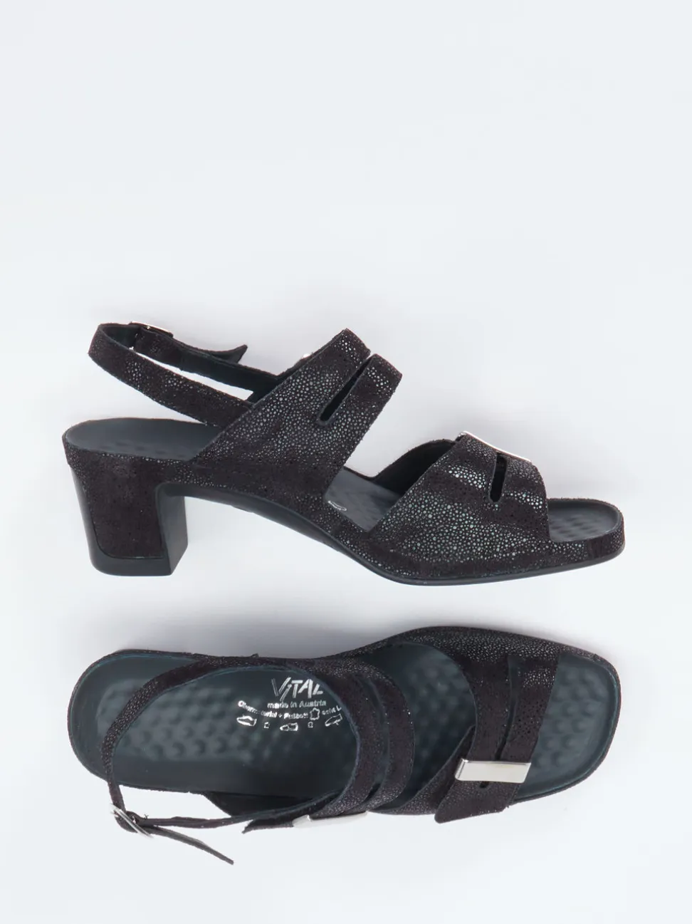 Vital – Komfort-Sandale aus Leder Schwarz