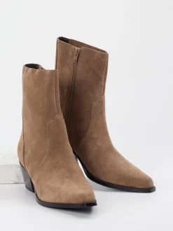 Vivian Ray – Stiefeletten aus Veloursleder sandbraun