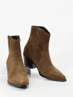 Vivian Ray – Western-Stiefeletten aus Veloursleder Braun