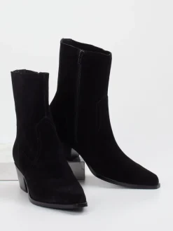 Vivian Ray – Western-Stiefelette aus Veloursleder schwarz