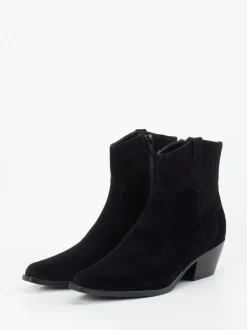 Vivian Ray – Western-Stiefelette aus Veloursleder Schwarz