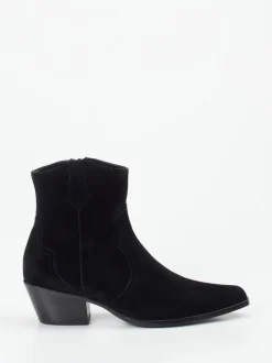 Vivian Ray – Western-Stiefelette aus Veloursleder Schwarz