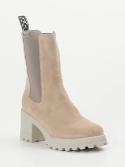 Voile Blanche – Chelsea Boots aus Lammleder in Sandbeige