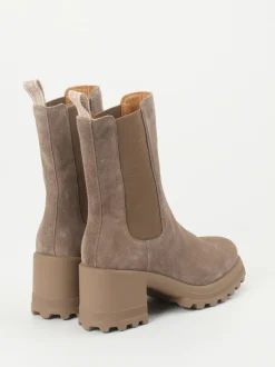 Voile Blanche – Chelsea Boots aus Veloursleder Taupe