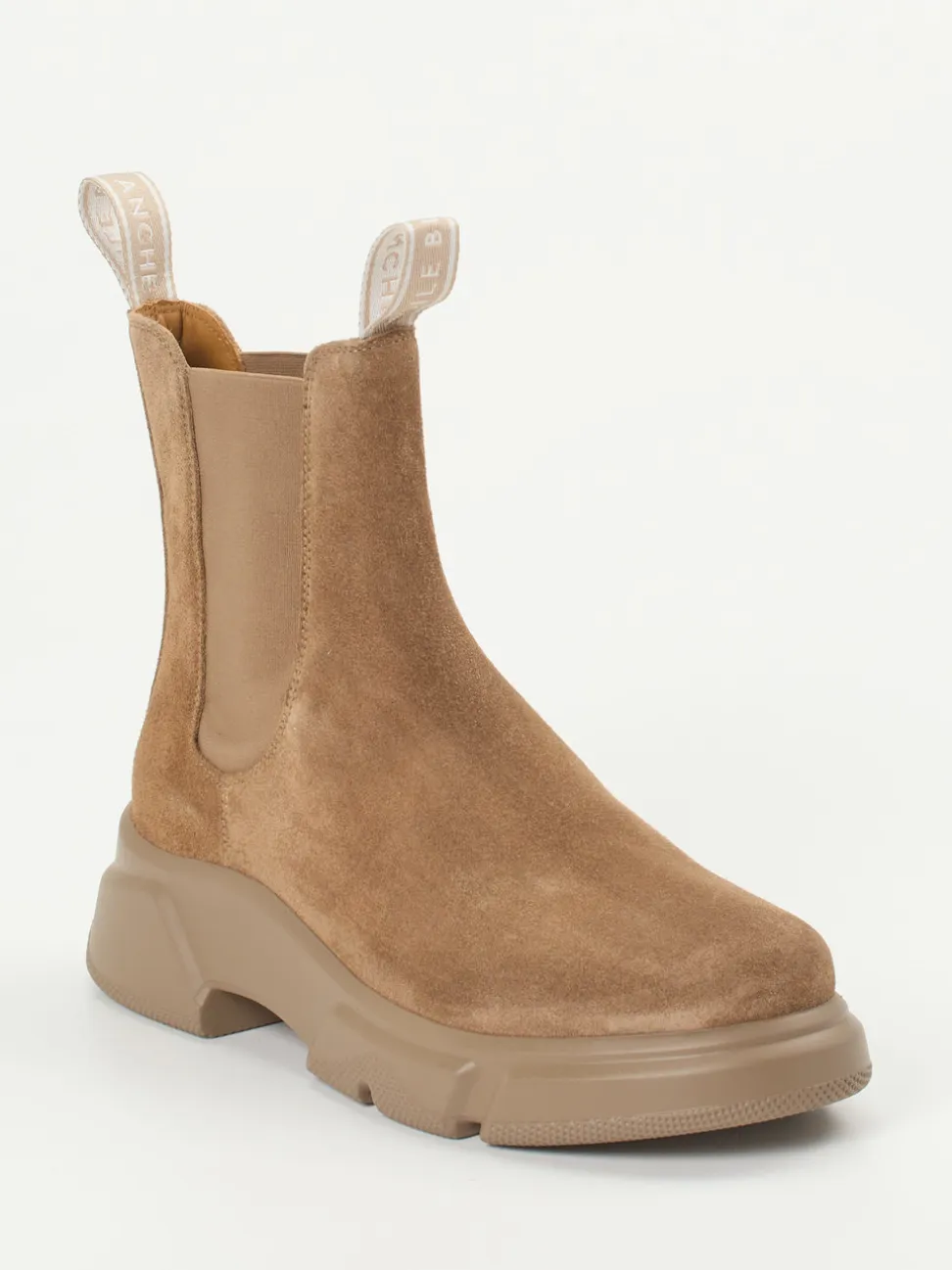 Voile Blanche – Chelsea Boots aus Veloursleder sandbraun