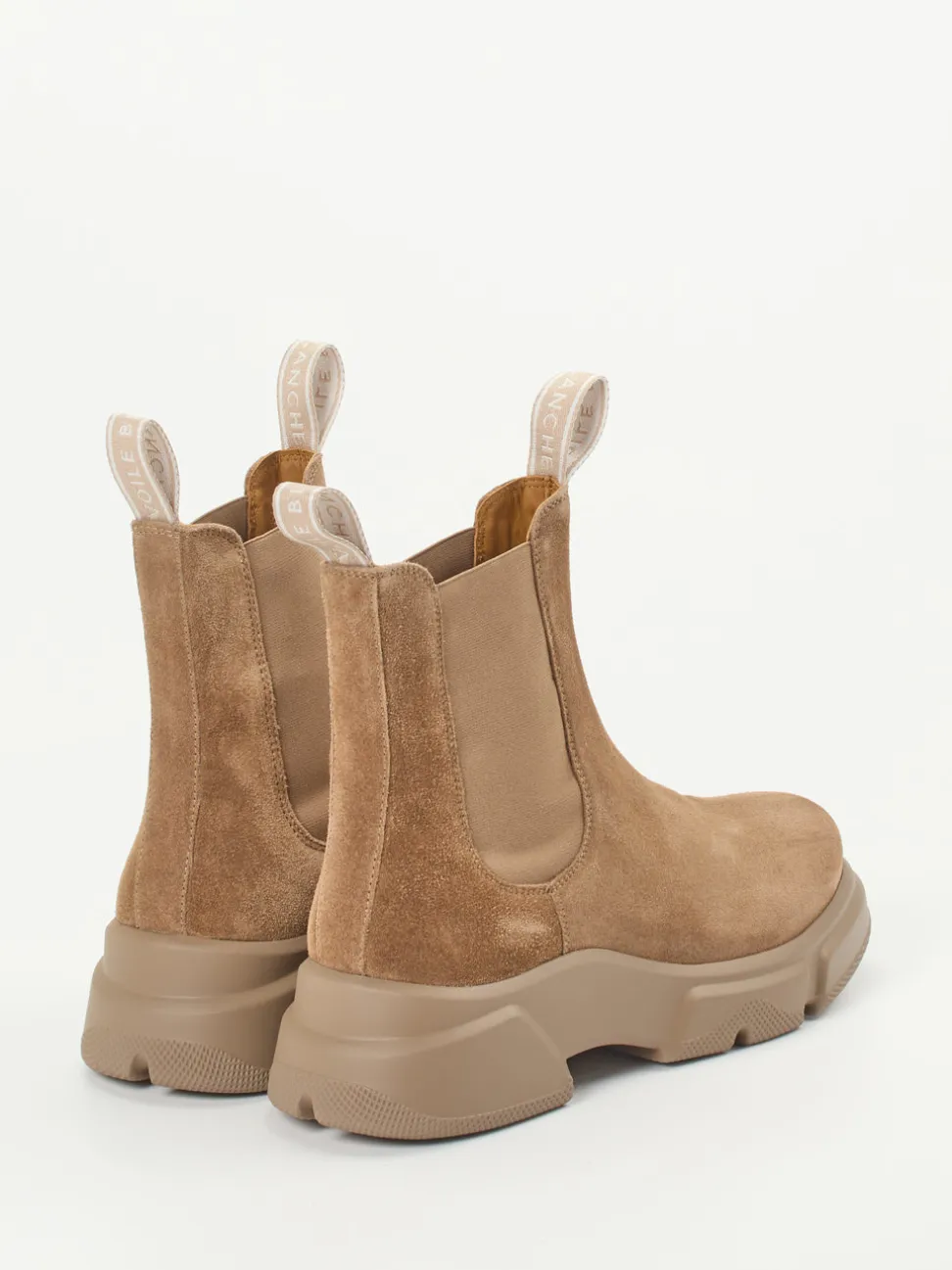 Voile Blanche – Chelsea Boots aus Veloursleder sandbraun
