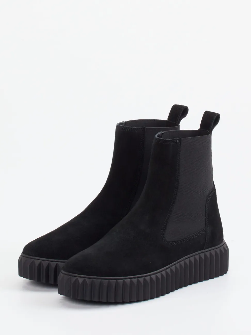 Voile Blanche – Chelsea Boots aus Veloursleder schwarz