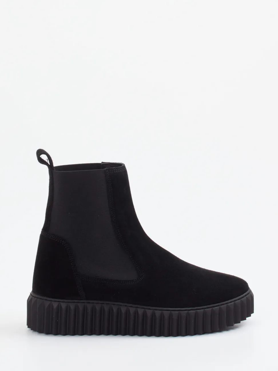 Voile Blanche – Chelsea Boots aus Veloursleder schwarz