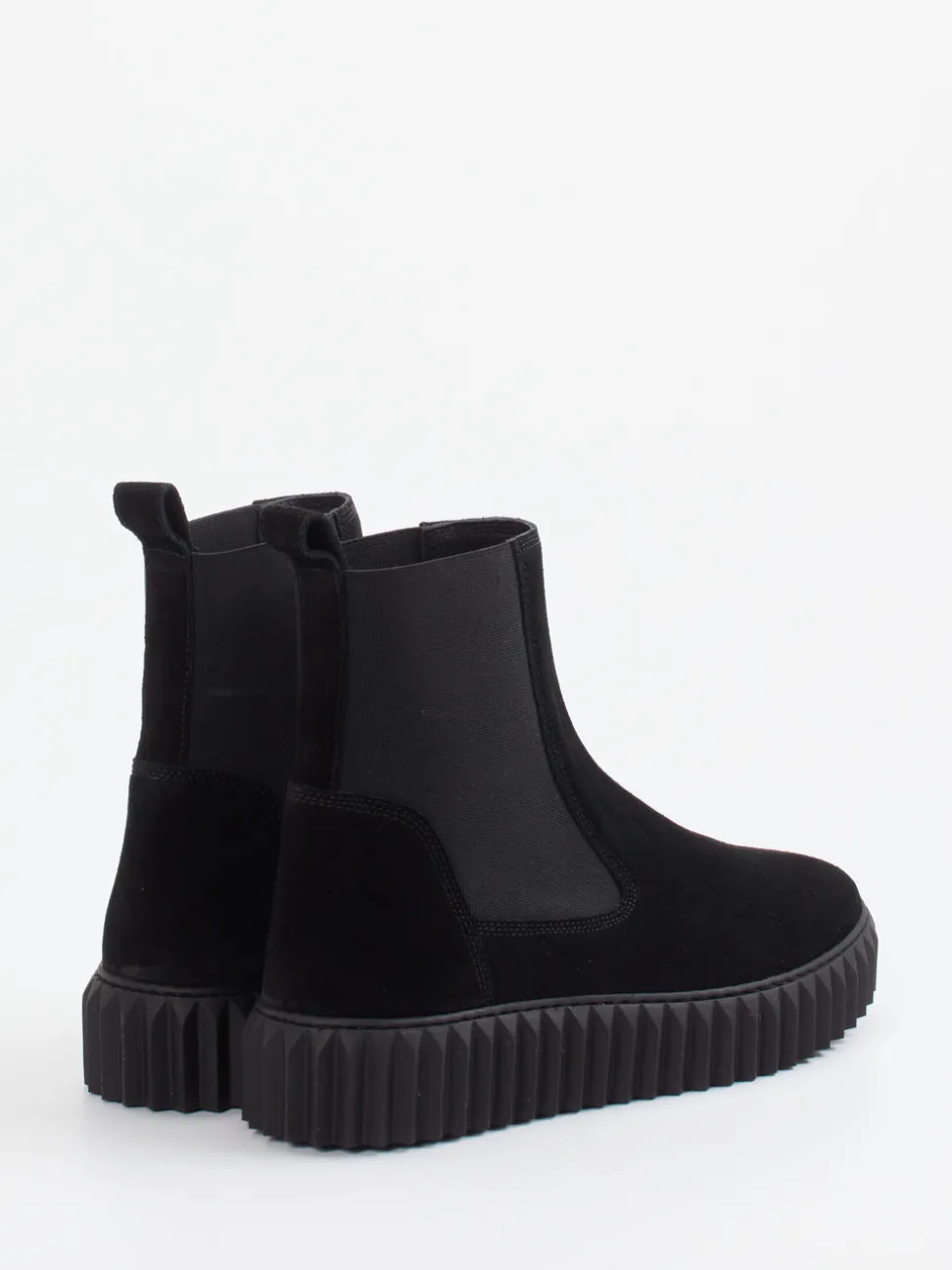 Voile Blanche – Chelsea Boots aus Veloursleder schwarz