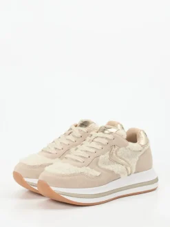 Voile Blanche – Chunky Sneaker aus Veloursleder beige