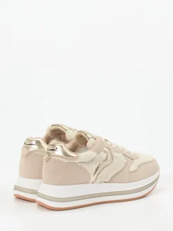 Voile Blanche – Chunky Sneaker aus Veloursleder beige