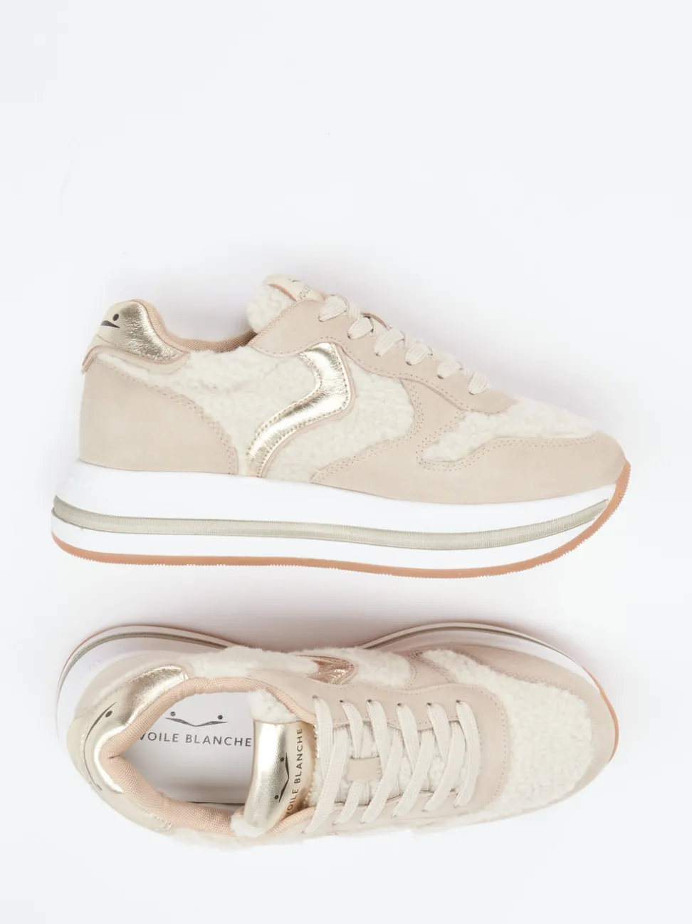 Voile Blanche – Chunky Sneaker aus Veloursleder beige