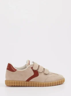 Voile Blanche – Klett-Sneaker aus Veloursleder beige